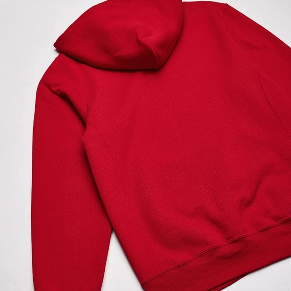 Unisex Red Dri-Power Fleece Hoodies Cotton Blend Relaxed Fit - Picture 3 of 5